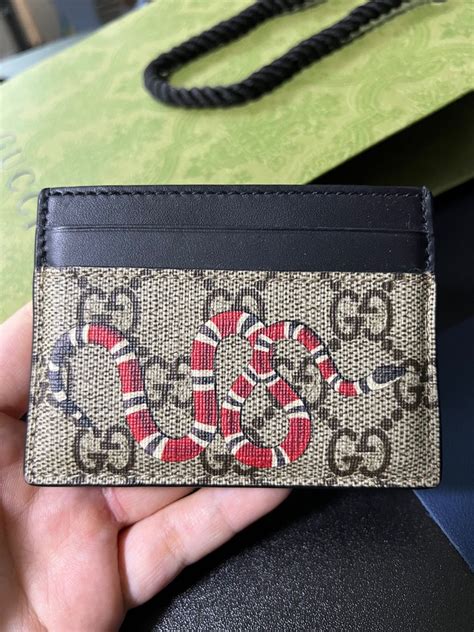 gucci kingsnake gg supreme card case|Gucci kingsnake card holders.